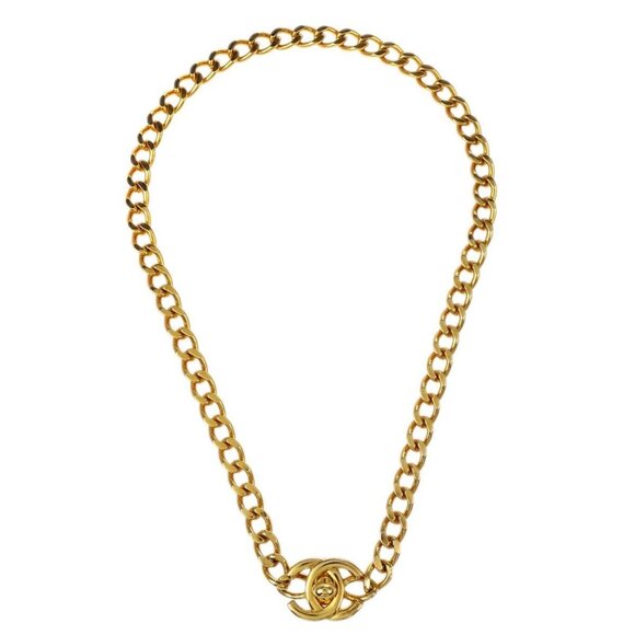 Chanel Turnlock Gold Chain Necklace 96A 177172 - Picture 1 of 4